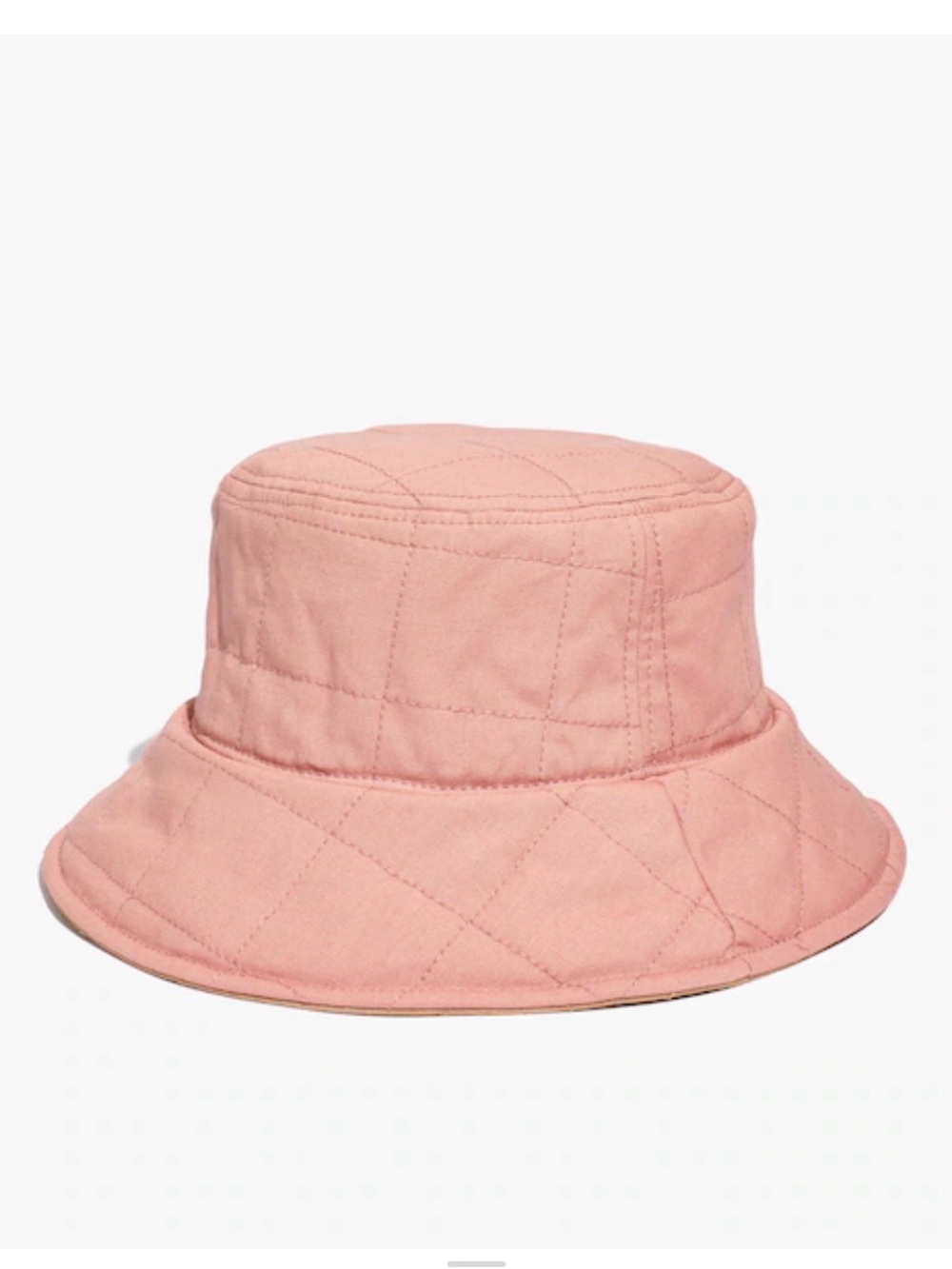 NWT Madewell Reversible Quilted Bucket Hat in Dusty Blush. Size M/L